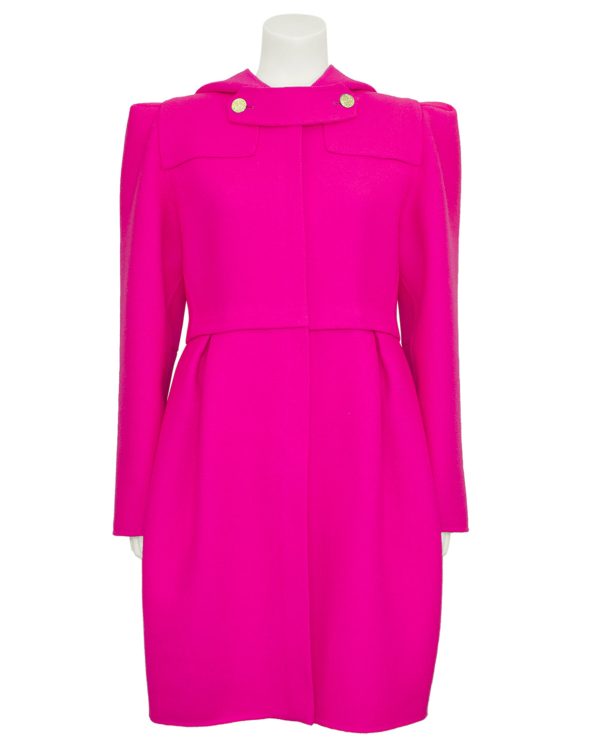 Pink Fall 2009 Runway Hooded Wool Coat Online