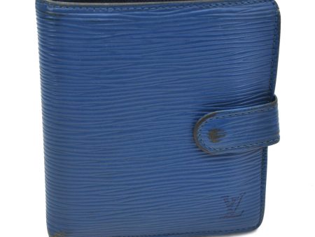 Authentic LOUIS VUITTON Epi Porte Billets Compact Bifold Wallet Blue LV H5347 Online Sale