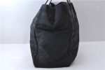 Authentic CHANEL New Travel Line Shoulder Tote Bag Nylon Leather Black 9934C Cheap