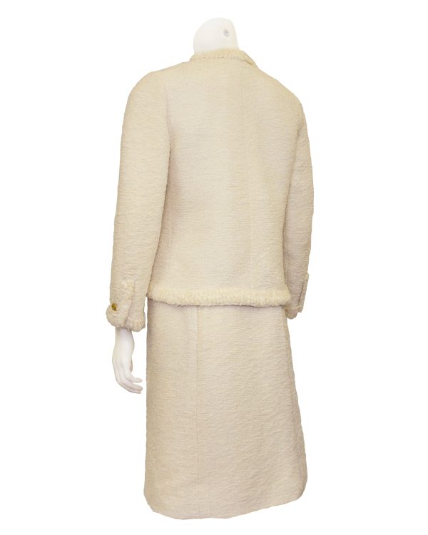 Cream Skirt Suit with Lace Trim For Cheap