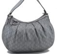 Auth GUCCI Guccissima Sukey Shoulder Tote Bag GG Leather 232955 Silver 2236D Online Sale