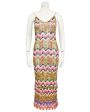 Multi Colour Knit Chevron Dress and Long Cardigan For Sale