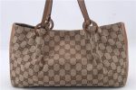 Authentic GUCCI Shoulder Tote Bag GG Canvas Leather 94898 Brown 2048D Supply