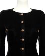 Black Velvet Dress with Gripoix Buttons on Sale