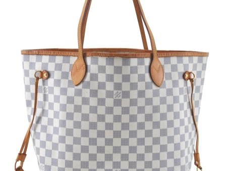 Authentic Louis Vuitton Damier Azur Neverfull MM Tote Bag N51107 LV H9438 For Cheap