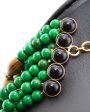 Green & Brown Multi Strand Beaded Necklace Fashion