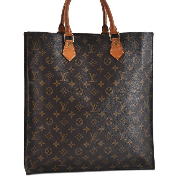 Authentic LOUIS VUITTON Monogram Sac Plat Hand Bag M51140 LV H4365 Fashion