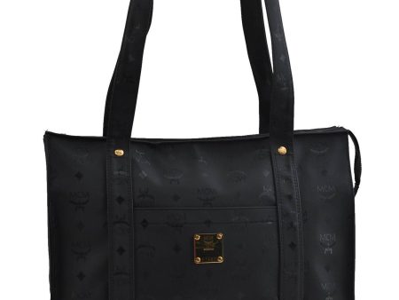 Authentic MCM PVC Vintage Shoulder Tote Bag Black 2103D Online Sale