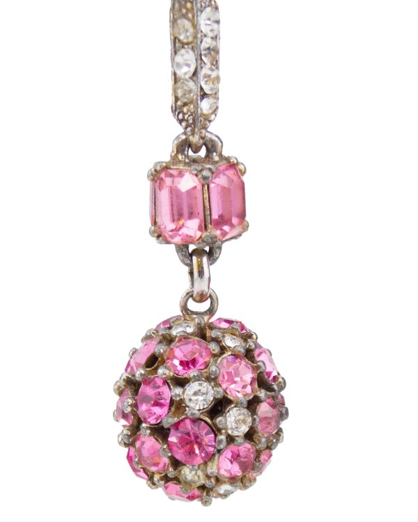 Pink Rhinestone Lariat & Earring Set Fashion