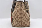 Auth GUCCI Web Sherry Line Shoulder Tote Bag Canvas Leather 137396 Brown 9966C Hot on Sale