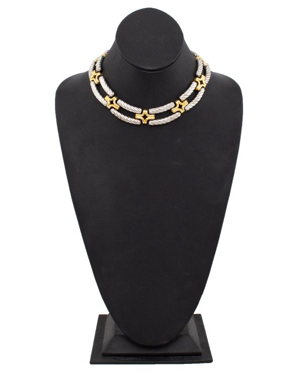 Silver and Gold Choker Necklace Cheap