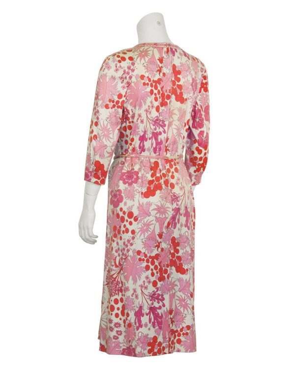 Pink Printed Cotton Floral Day Dress Discount