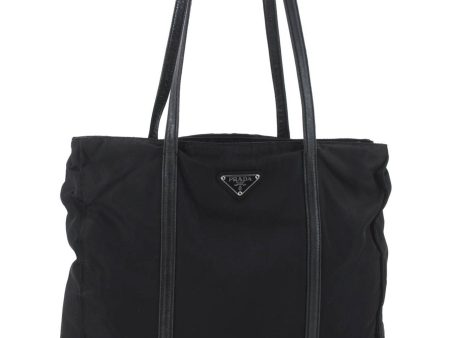 Authentic PRADA Nylon Leather Shoulder Tote Bag Black 0250D Sale