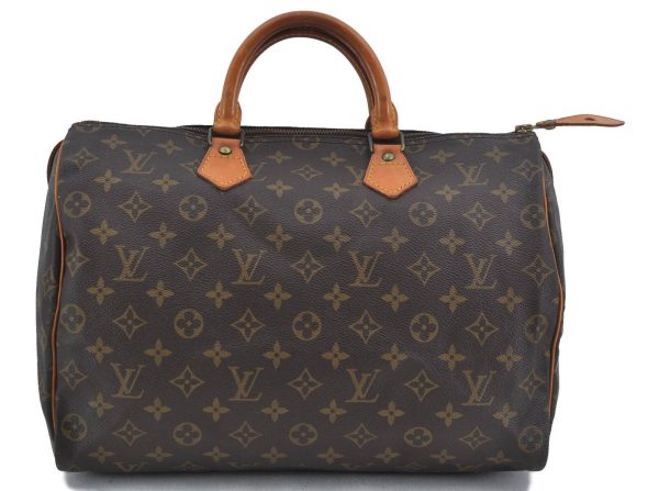 Authentic LOUIS VUITTON Monogram Speedy 35 Hand Bag M41524 LV 3318B Online Hot Sale