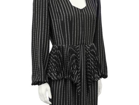 Black Silk Pinstriped Day Dress Online