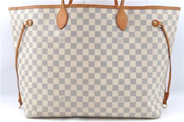 Authentic Louis Vuitton Damier Azur Neverfull GM N51108 Shoulder Tote Bag 1109D Sale