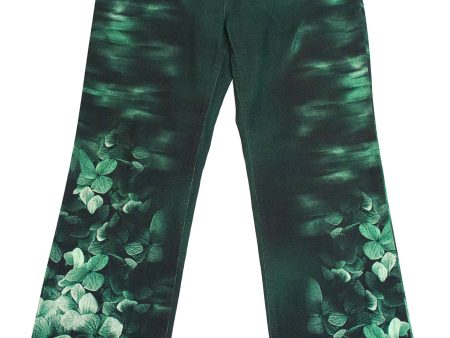 Green Floral Jeans Fashion