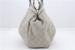 Authentic GUCCI Guccissima Sukey Shoulder Tote Bag GG Leather 211944 White 0480D Discount