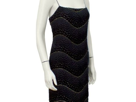 Black and Gold Shimmy Cocktail Dress Hot on Sale