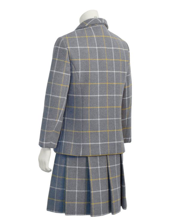 Grey Windowpane Dress and Jacket Set Sale