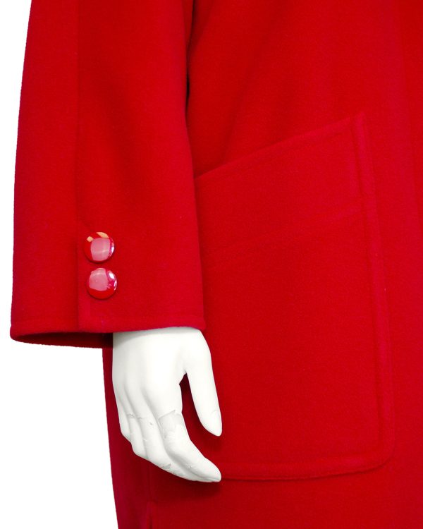 Red Wool Swing Coat Discount