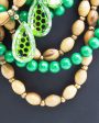 Green & Brown Multi Strand Beaded Necklace Fashion