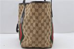 Auth GUCCI Jolie Web Sherry Line Shoulder Tote Bag GG Canvas 211971 Brown 1453D For Cheap