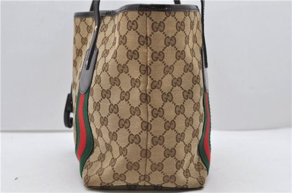 Auth GUCCI Jolie Web Sherry Line Shoulder Tote Bag GG Canvas 211971 Brown 1453D For Cheap