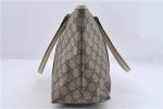 Authentic GUCCI Shoulder Tote Bag GG PVC Leather 114595 Brown Ivory 0887D Hot on Sale