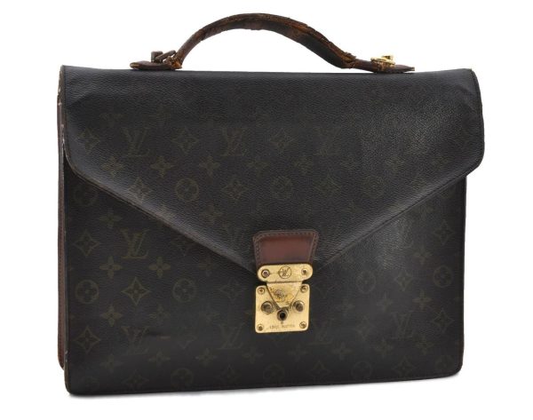 Auth LOUIS VUITTON Monogram Porte Documents Bandouliere M53338 Briefcase 7193B For Cheap