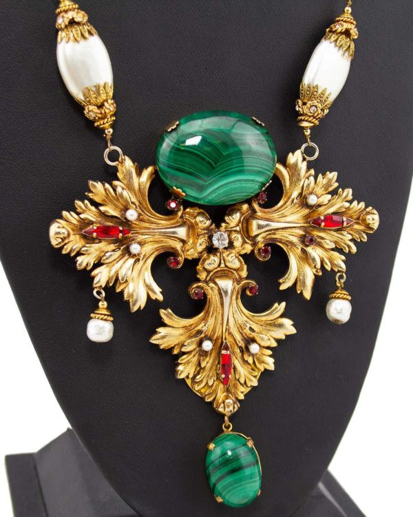 1984 Haute Couture Medallion and Gilt Metal Pendant on Sale