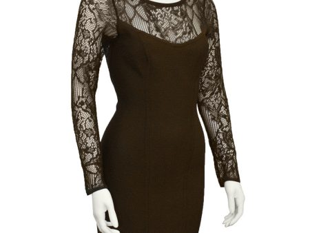 Brown Long Sleeve Lace cocktail Hot on Sale