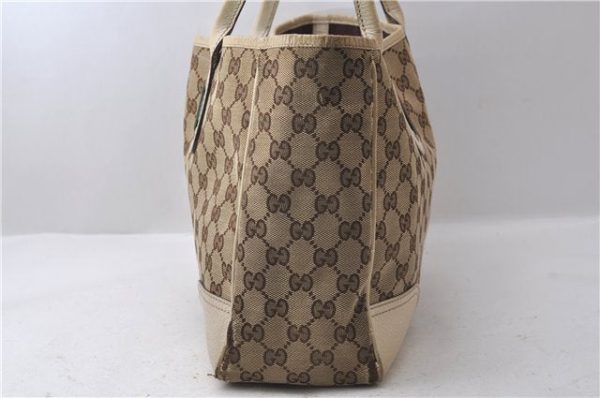 Authentic GUCCI Sherry Line Princy Ribbon Tote Bag GG Canvas 163805 Brown 2442D Fashion