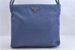 Authentic PRADA Nylon Shoulder Tote Bag Purse Blue 1904D Cheap