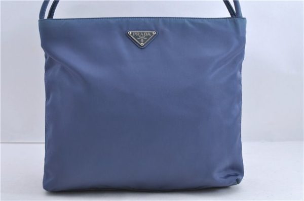 Authentic PRADA Nylon Shoulder Tote Bag Purse Blue 1904D Cheap