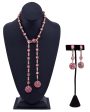 Pink Rhinestone Lariat & Earring Set Fashion