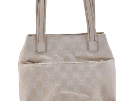 Authentic GUCCI Shoulder Tote Bag GG Canvas Leather 0021075 Ivory 1212D Supply