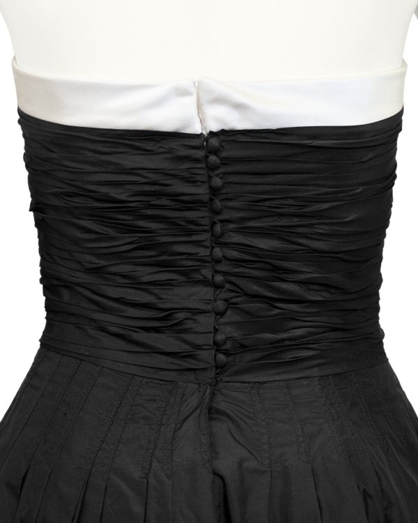 Black Strapless Taffeta Tea Length Dress from Autumn 1986 Runway Online Hot Sale