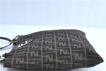 Authentic FENDI Zucca Shoulder Tote Bag Canvas Leather Brown B0236 For Sale