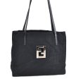 Authentic FENDI Zucca Shoulder Tote Bag Nylon Leather Black H9558 on Sale