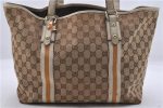 GUCCI Sherry Line Shoulder Tote Bag GG Canvas Leather 139260 Brown Ivory 2070D Cheap