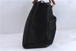 Authentic GUCCI Vintage Bamboo 2Way Shoulder Tote Bag Suede Leather Black 1148D For Sale