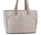 Authentic CHANEL New Travel Line Shoulder Tote Bag Nylon Leather Beige H9276 Online Sale