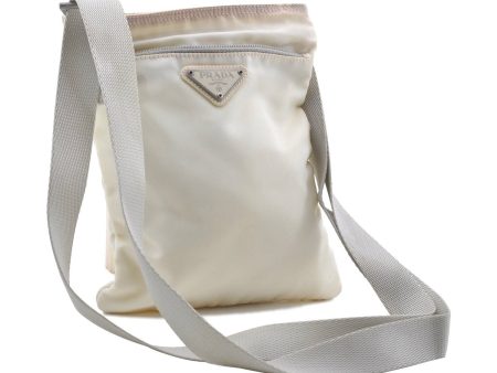 Authentic PRADA Nylon Shoulder Cross Body Bag Purse Ivory 9735C Discount