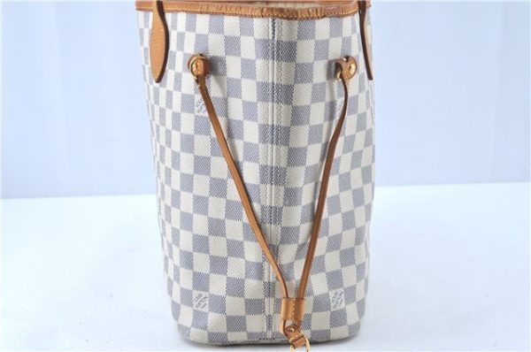 Authentic Louis Vuitton Damier Azur Neverfull MM Tote Bag N51107 LV H9438 For Cheap