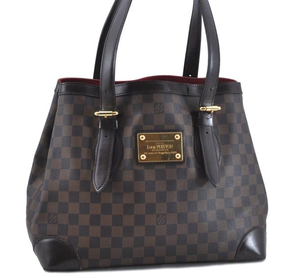 Authentic Louis Vuitton Damier Hampstead MM Shoulder Tote Bag N51204 LV H9145 Sale