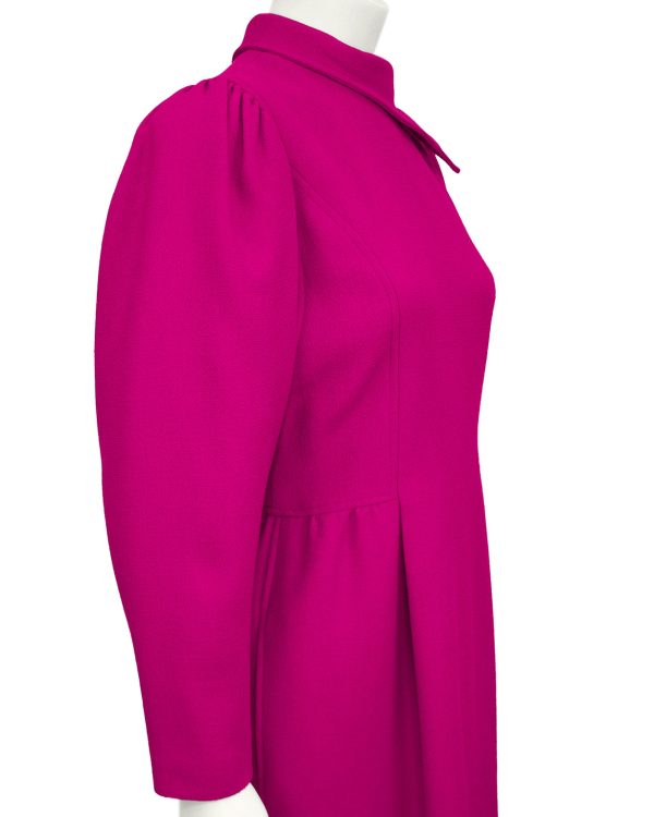 Magenta Wool Cocktail Dress Hot on Sale