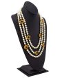 1984 Triple Stand Pearl Necklace with Gripoix Jewels Supply