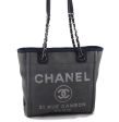 Authentic Chanel Deauville Line Shoulder Tote Bag Blue 3114B Online Hot Sale