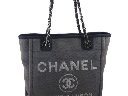 Authentic Chanel Deauville Line Shoulder Tote Bag Blue 3114B Online Hot Sale